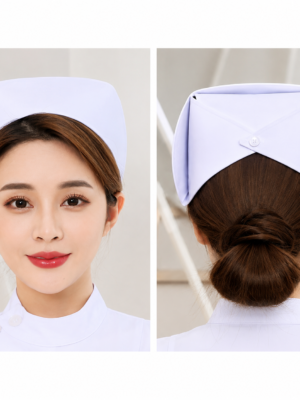 Nón Điều Dưỡng Trắng Xanh | Ép Keo Đứng Form, Có Nút Sau