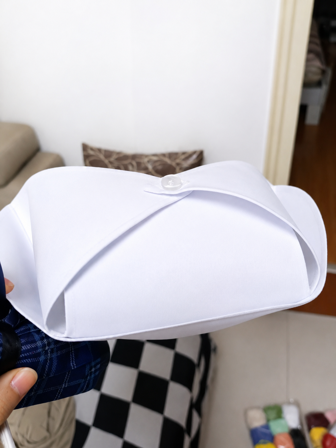 Nón Điều Dưỡng Trắng Xanh | Ép Keo Đứng Form, Có Nút Sau - Ảnh 5